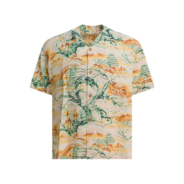 Japanese-print rayon shirt