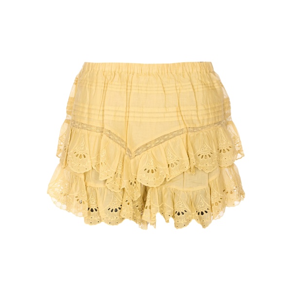 Jocadia embroidered ruffled mini skirt