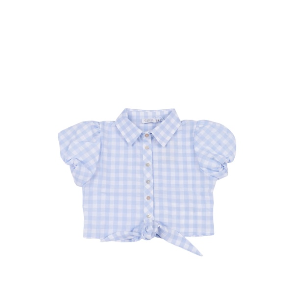 knot gingham shirt