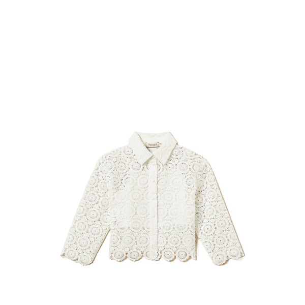 lace boxy shirt