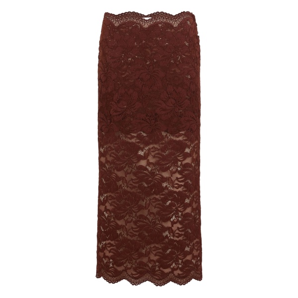 lace floral midi skirt