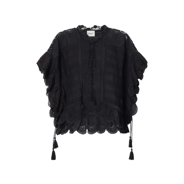 lace-trim blouse
