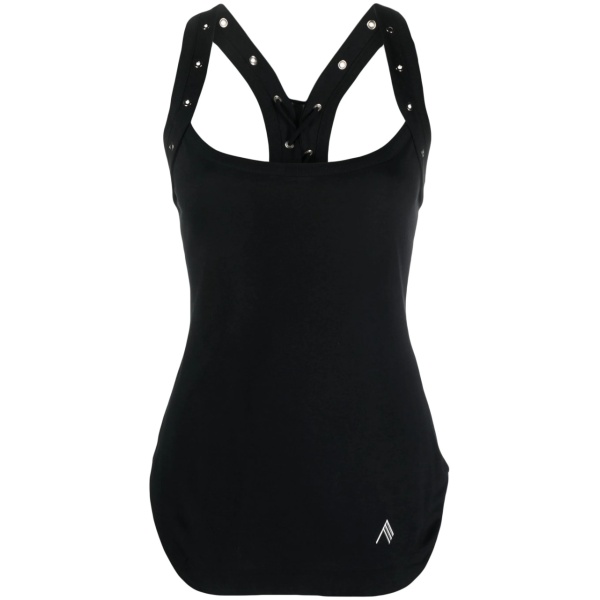 lace-up racerback tank top