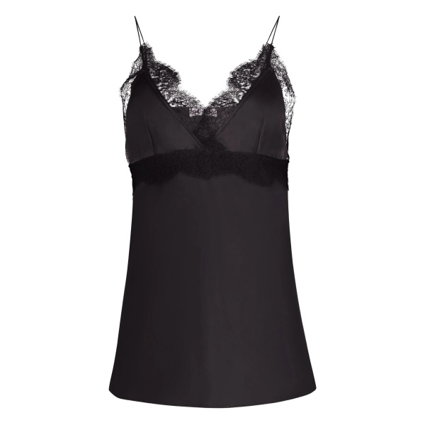 lace V-neck silk top