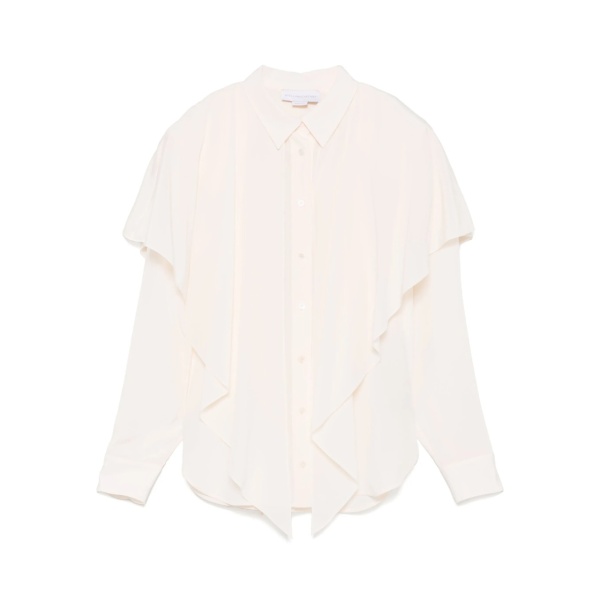 layered-panel semi-sheer shirt
