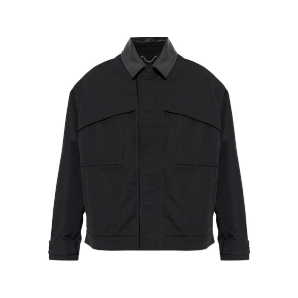 leather collar jacket