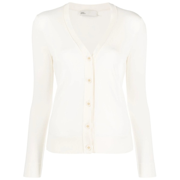 logo-buttons knit cardigan