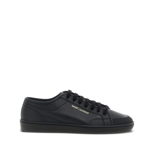 logo-detail leather sneakers