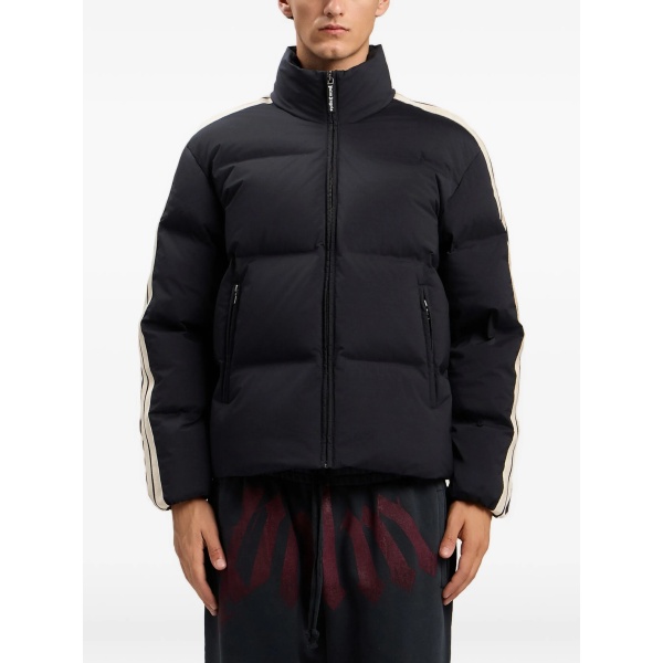 logo-detail stripe puffer jacket