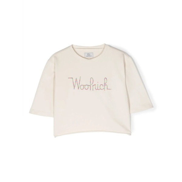 logo-embroidered cropped T-shirt