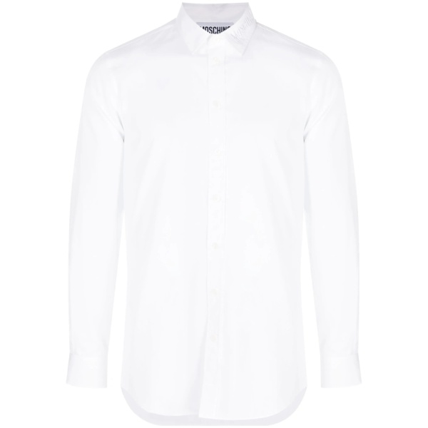 logo-embroidered long-sleeve cotton shirt
