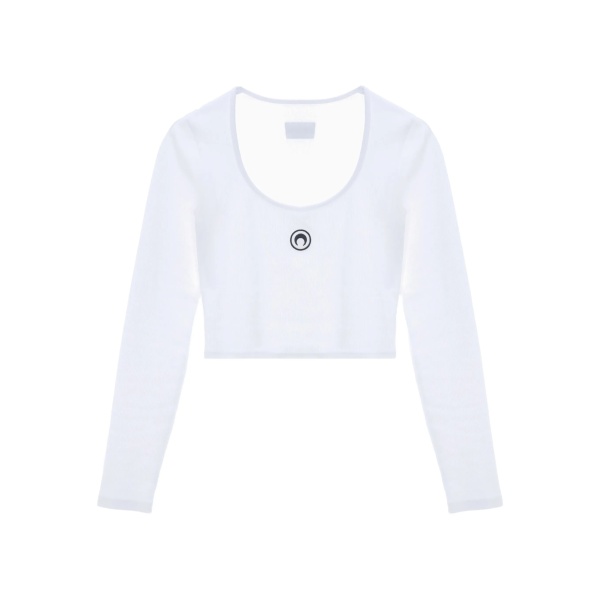 logo-embroidered round-neck top