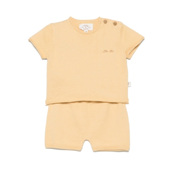 logo-embroidered shorts set