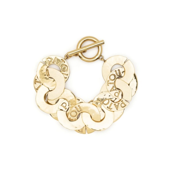 logo-engraved coin bracelet