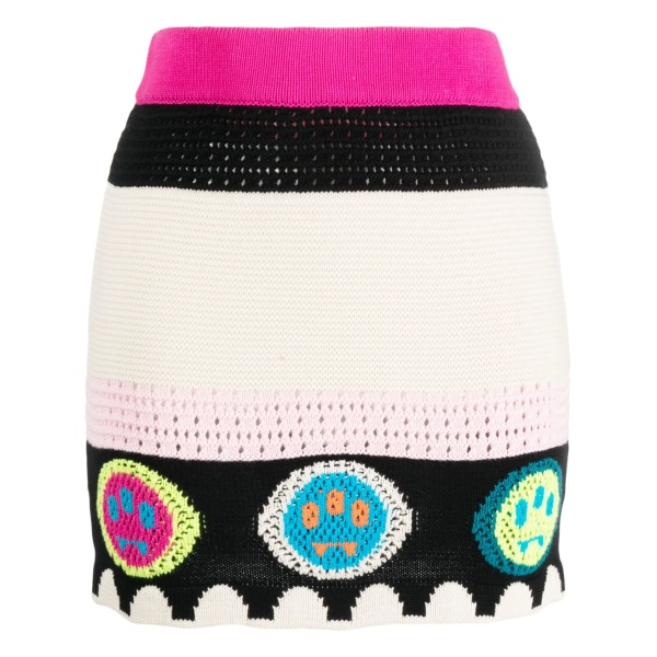 logo-jacquard knitted mini skirt