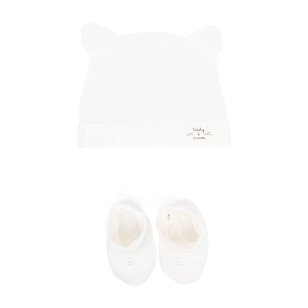 logo-patch cotton hat set