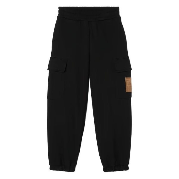 logo-patch cotton trousers