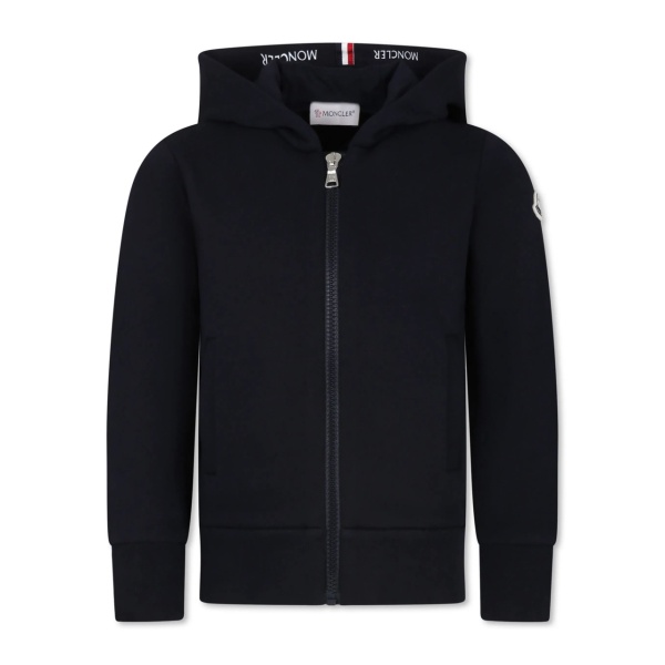 logo-patch zip-fastening hoodie
