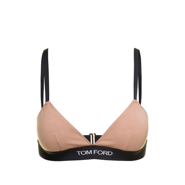 logo-print bra