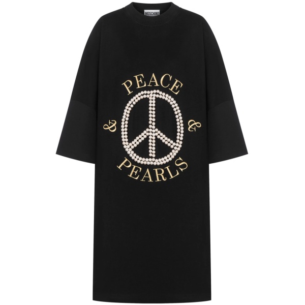 logo-print cotton dress