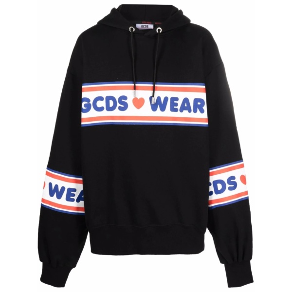 logo-print cotton hoodie