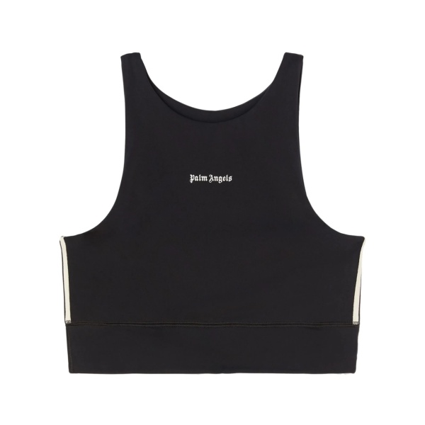 logo-print crop top