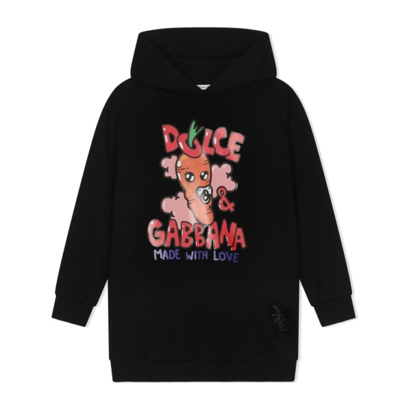 logo-print hooded dress