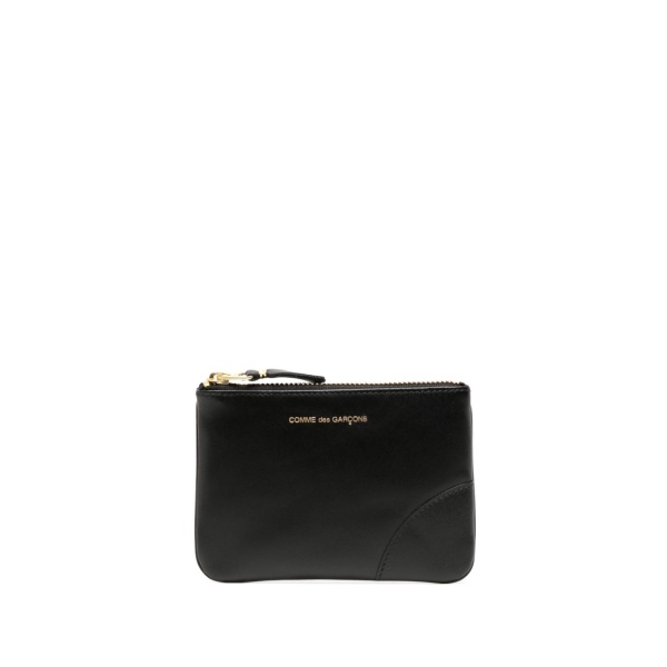 logo-print top-zip leather wallet