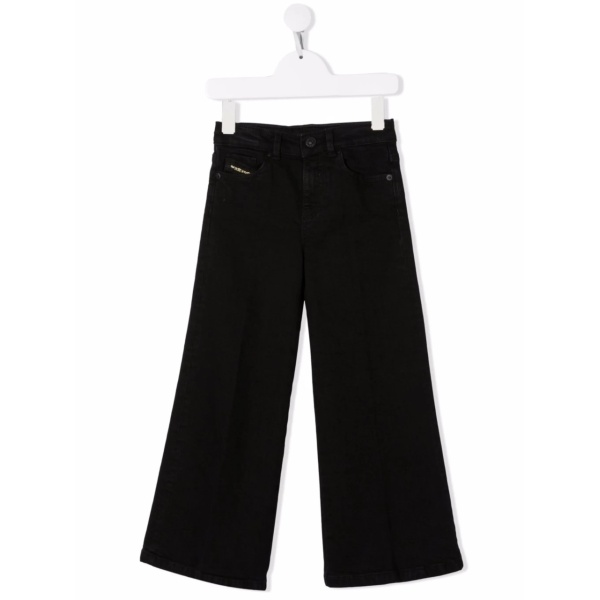 logo-print wide-leg jeans