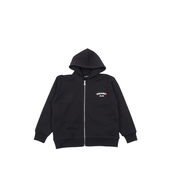 logo-print zip-up hoodie