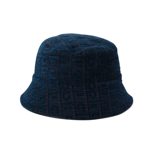 logo velvet bucket hat