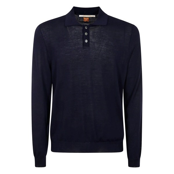 long-sleeve button polo shirt