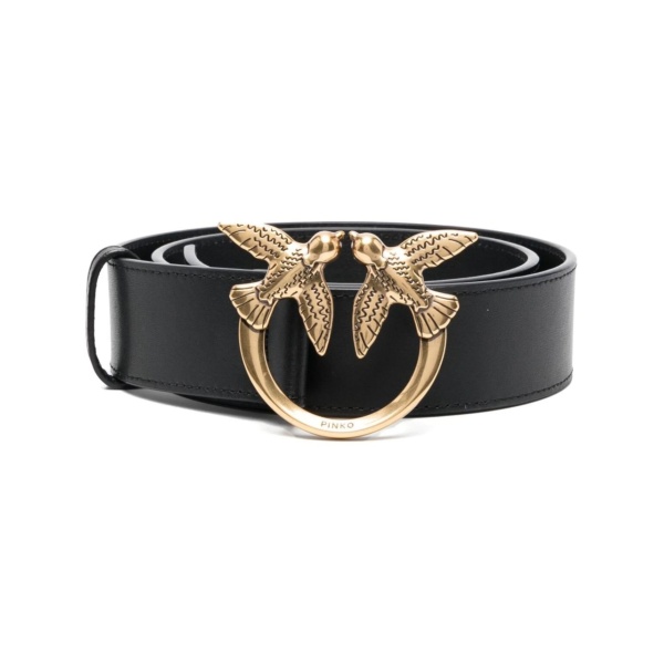 Love Berry logo-plaque leather belt
