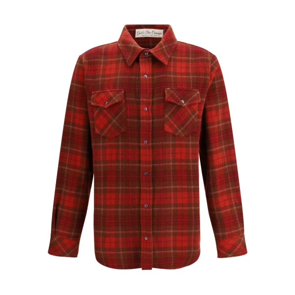 Love tartan patch-pocket shirt