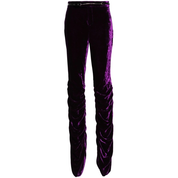 low-rise slim-fit velvet trousers