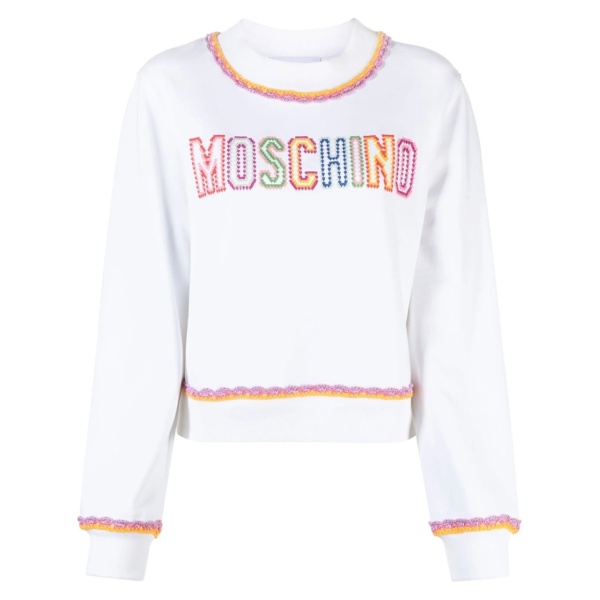 macramé-trim cotton sweatshirt