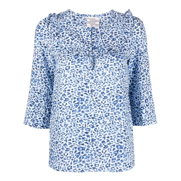 Maple leopard-print organic cotton blouse