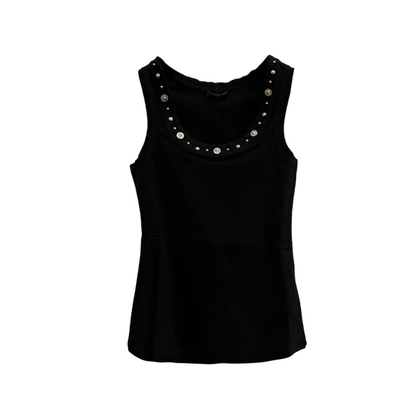 Medusa-plaque studded tank top