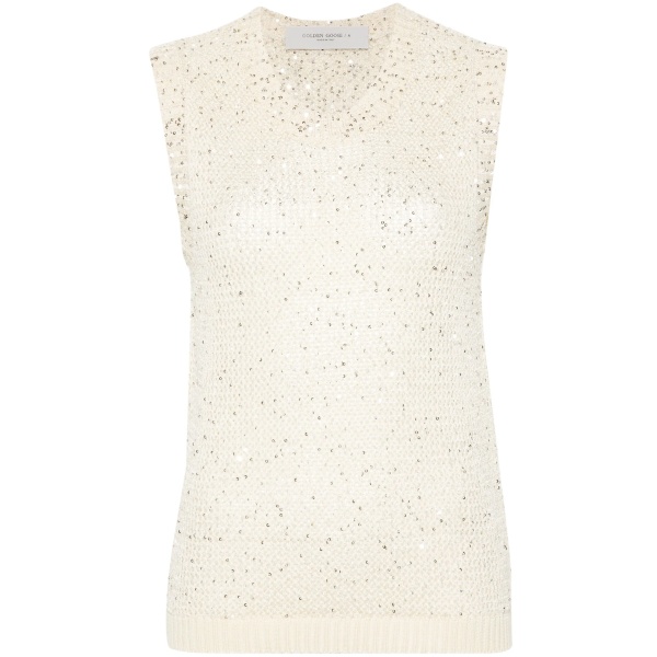 Melyssa sequin-embellished knitted top