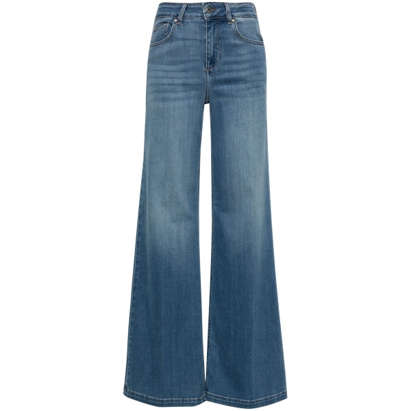 mid-rise flared jeans