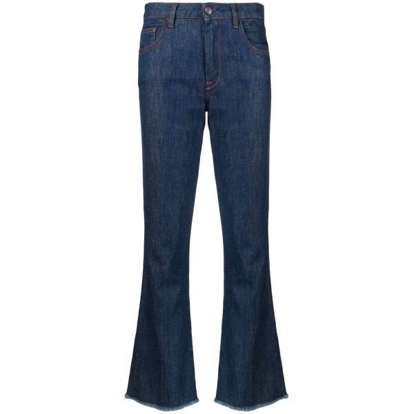 mid-rise straight-leg cropped jeans