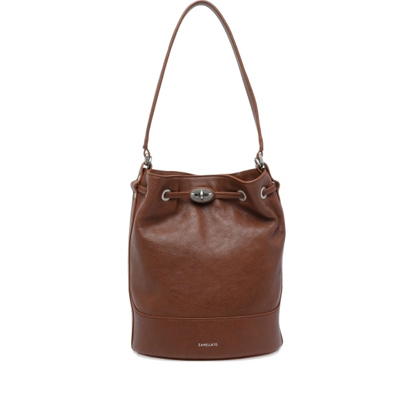 Monda magnetic leather bucket bag