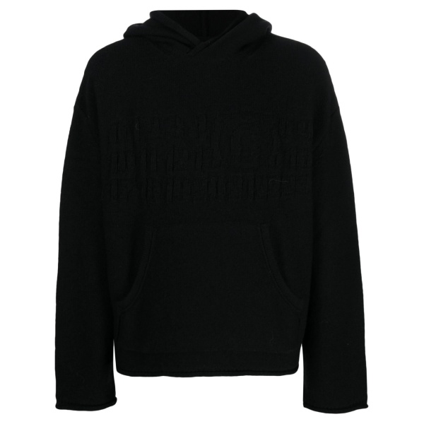 number-motif knitted hoodie