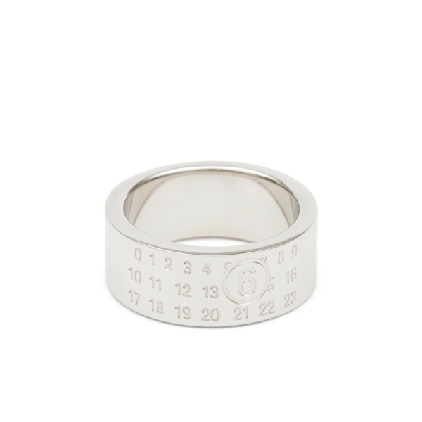 Numeric engraved polished ring