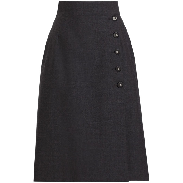 overlapping-panel midi skirt