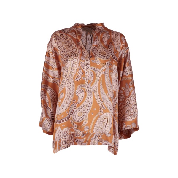 paisley-pattern silk blouse