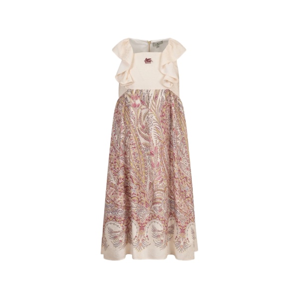 paisley-print ruffled dress