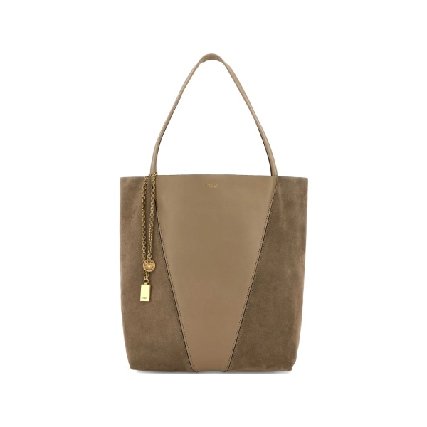 paneled tote bag
