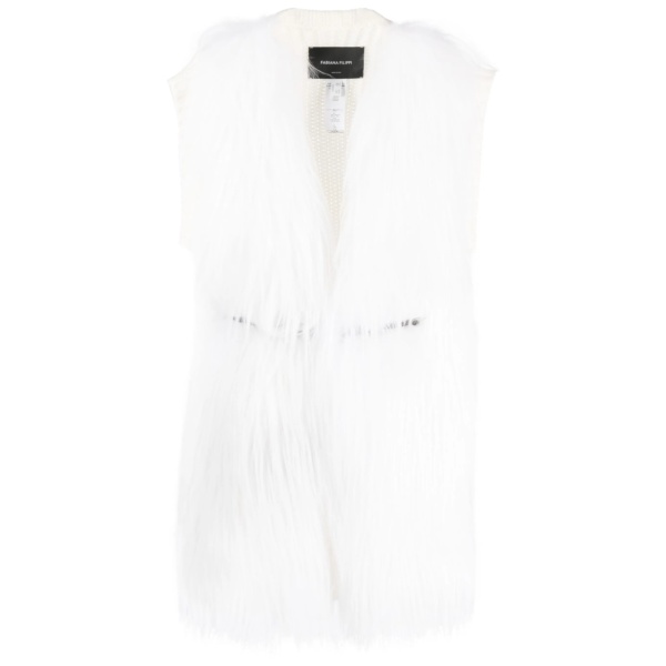 panelled faux-fur gilet