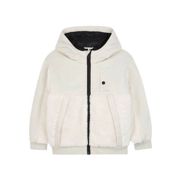 panelled hooded jacket